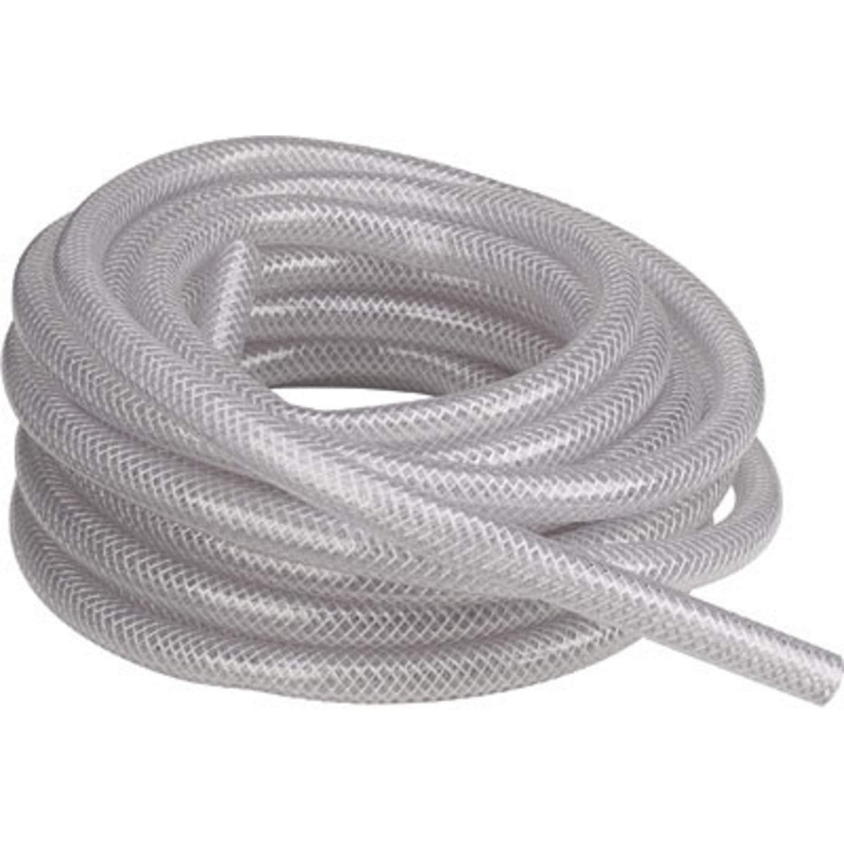 Reinforced Vinyl Tubing 3/8" I.D. x 50' Shrink Wrapped Coil w/Label by Apache – 11"L x 11"W x 4"H, Reinforced Pvc (Polyvinyl Chloride), Clear, Model 15010979