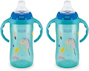 NUK 10 Ounce Jungle Large Learner Cup With Handles, 2 Pack, Boy (Colors may vary)