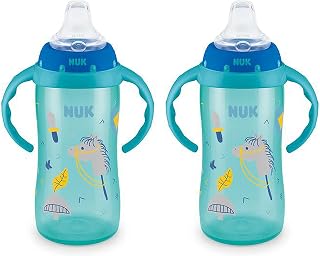 NUK 10 Ounce Jungle Large Learner Cup With Handles, 2 Pack, Boy (Colors may vary)