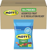 Mott's Assorted Fruit Flavored Snacks, Single Serve Pouches, 144 Ct
