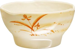 Thunder Group Gold orchid melamine dinnerware collection 10 oz, 4 1/2" wave rice bowl, comes in dozen