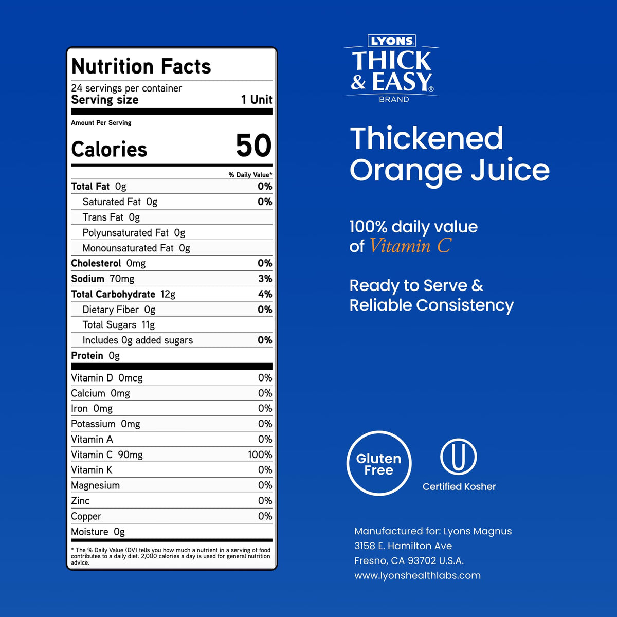 Thick & Easy Orange / 0.17 Ounce (Pack of 24) / Honey Iced Tea