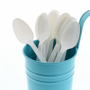 AmerCareRoyal Medium-Heavy Weight Unwrapped Disposable Polystyrene Plastic Teaspoons for Restaurants and Catering – 6.89", Paper, White, Pack of 1000, Model P2405W-C
