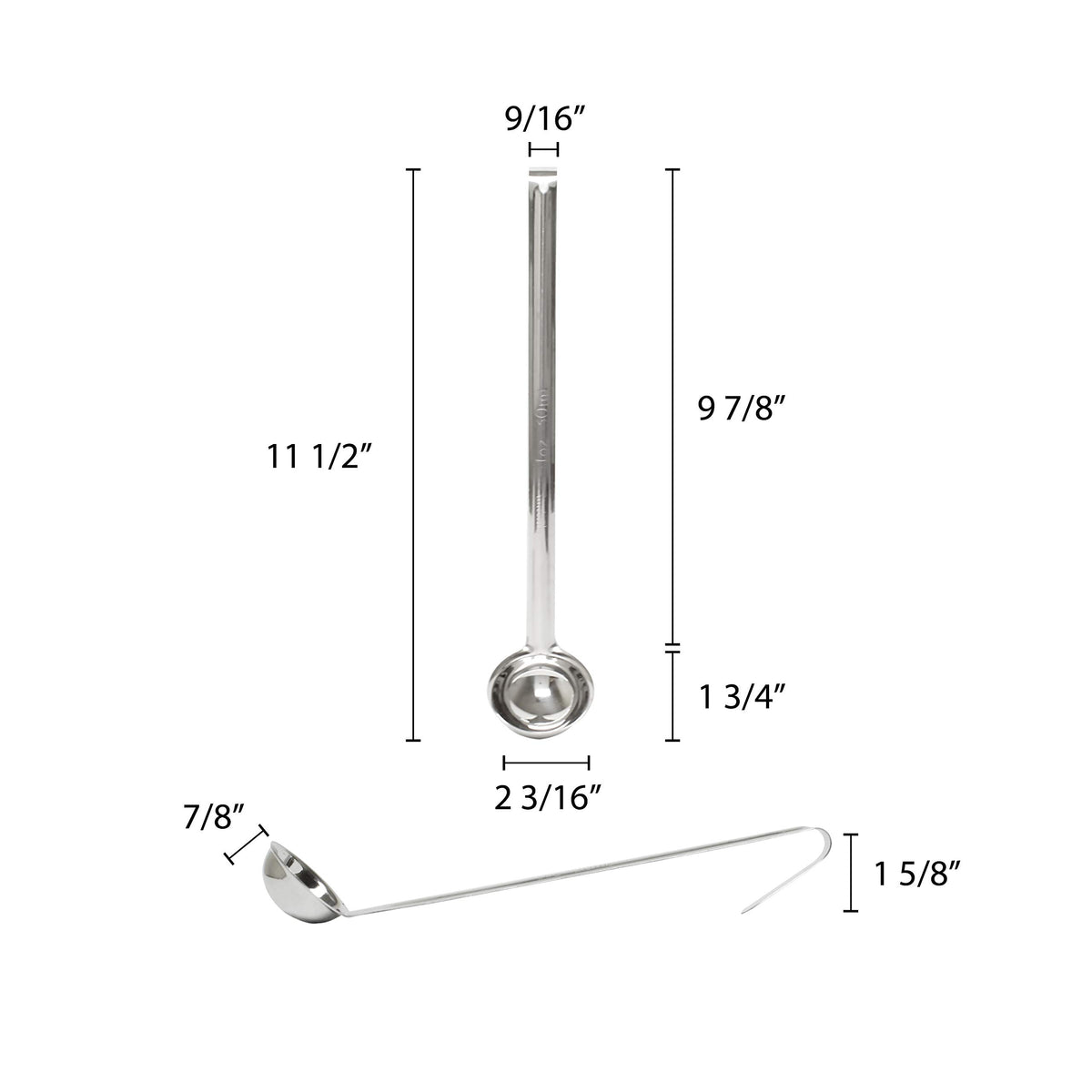 Ladle, 1-Ounce by Thunder Group – Medium, 1.0 ounces, Stainless Steel, Metallic, Model SLOL002