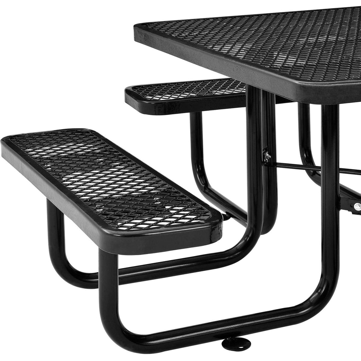 46" Square Picnic Table by Global Industrial – 81D x 81W x 29.5H in, Steel, Black, Model 277151BK