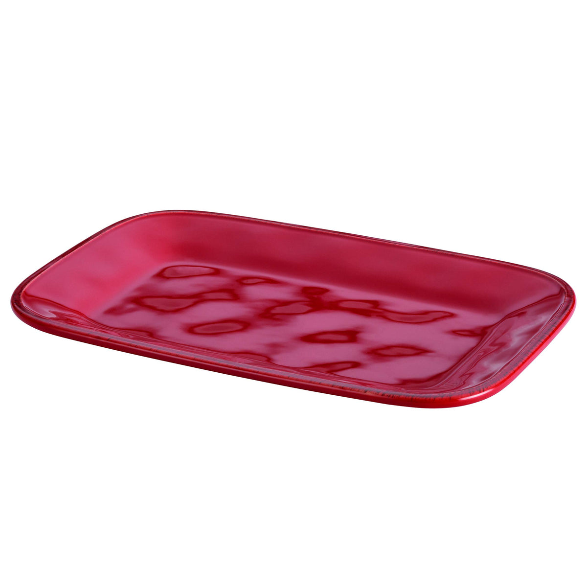 Rachael Ray Cucina Stoneware Rectangular Platter, 8 Inch x 12 Inch, Cranberry Red