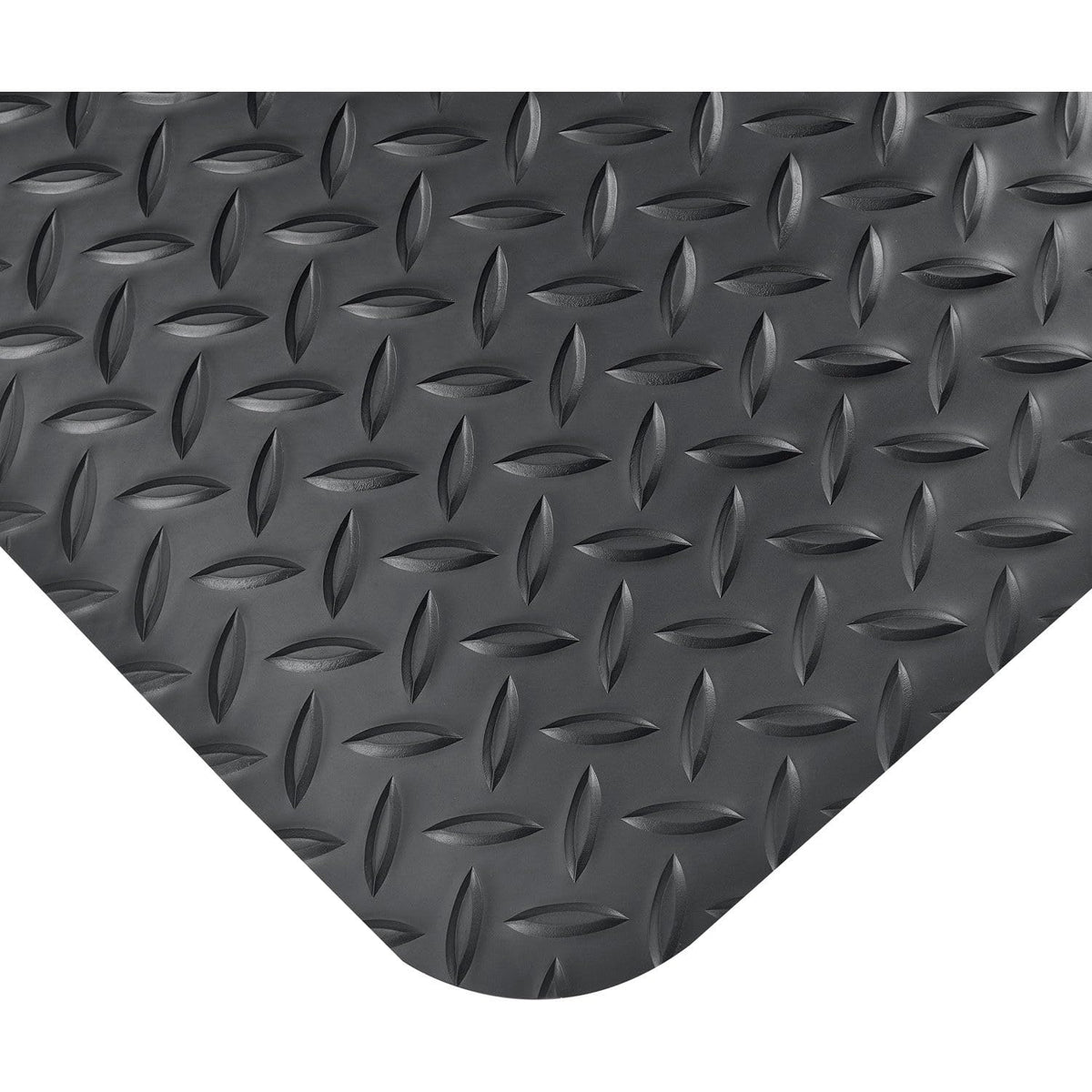 24" W x 72L Diamond Plate Ergonomic Anti Fatigue Mat by Global Industrial – Foam, Black, Model 39267090020000600