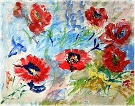 PM1305 14 x 18 in. Red Poppies Place Mat Set of 4