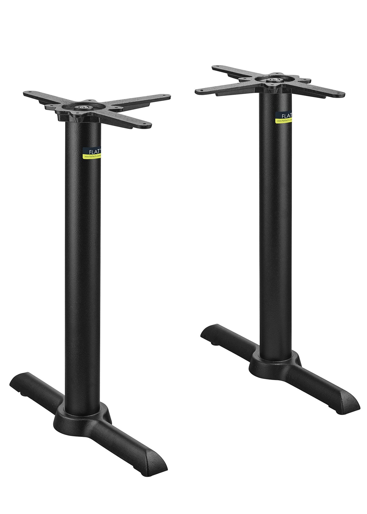 AUTO-ADJUST KT22 Self-Stabilizing Table Base | Twin-Pedestal by FLAT – Cast Iron, Black, Model CT2030