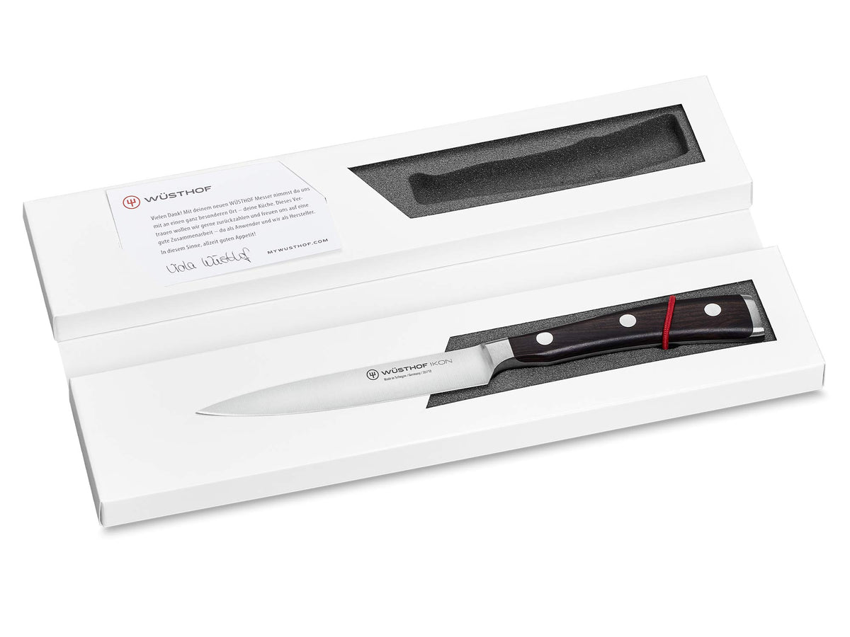 Ikon 4.5" Utility Knife by Wüsthof – 4.5", High Carbon Stainless Steel, Silver, Model 1010530412