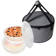 Aufind Pie Carrier Set, 12 Inch Round with Insulated Bag, Grey