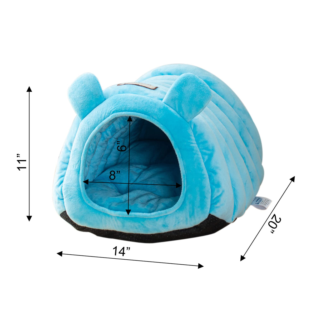 Cat Bed Model Tube Shape by Armarkat – 20 x 14 x 11, Fabric, Sky blue, Model C90CTL