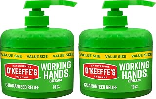 O'Keeffe's Working Hands Hand Cream in a Pumpable Jar for Extreme Dryness – 10oz Pump (2 Pack) - Repairing Skincare for Cracked, Dry Hands