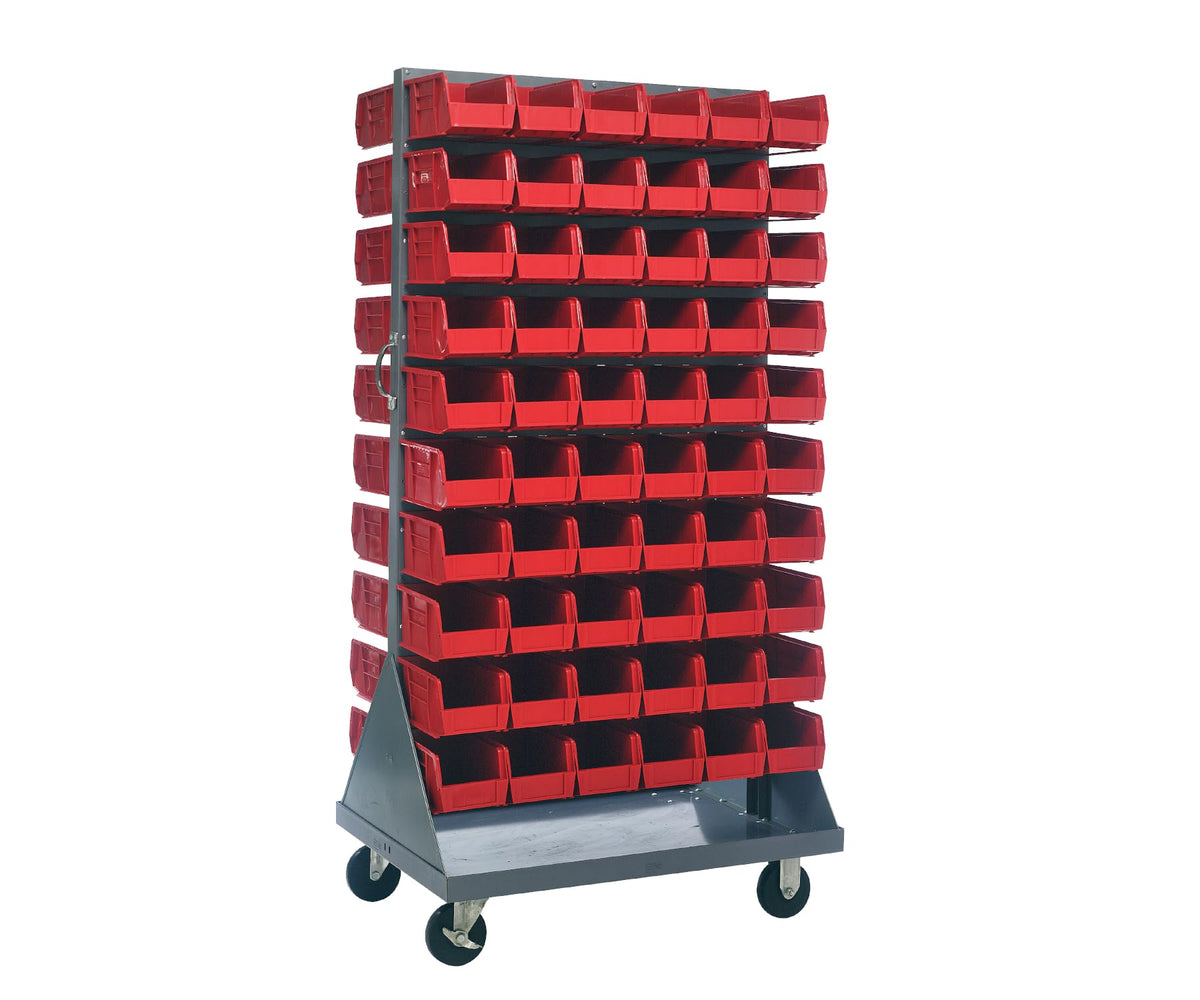 QUANTUM STORAGE SYSTEMS Red / 10-7/8" x 5-1/2" x 5" (Bin Size) / 1 Standing Shelf Units