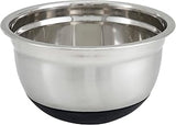 Winco Black 1.5 qt Stainless Steel Mixing Bowl | Dishwasher safe, Heavy-duty, Reinforced rim, Non-slip silicone base, Great for Salads, Sides, Pasta and Shared Dishes