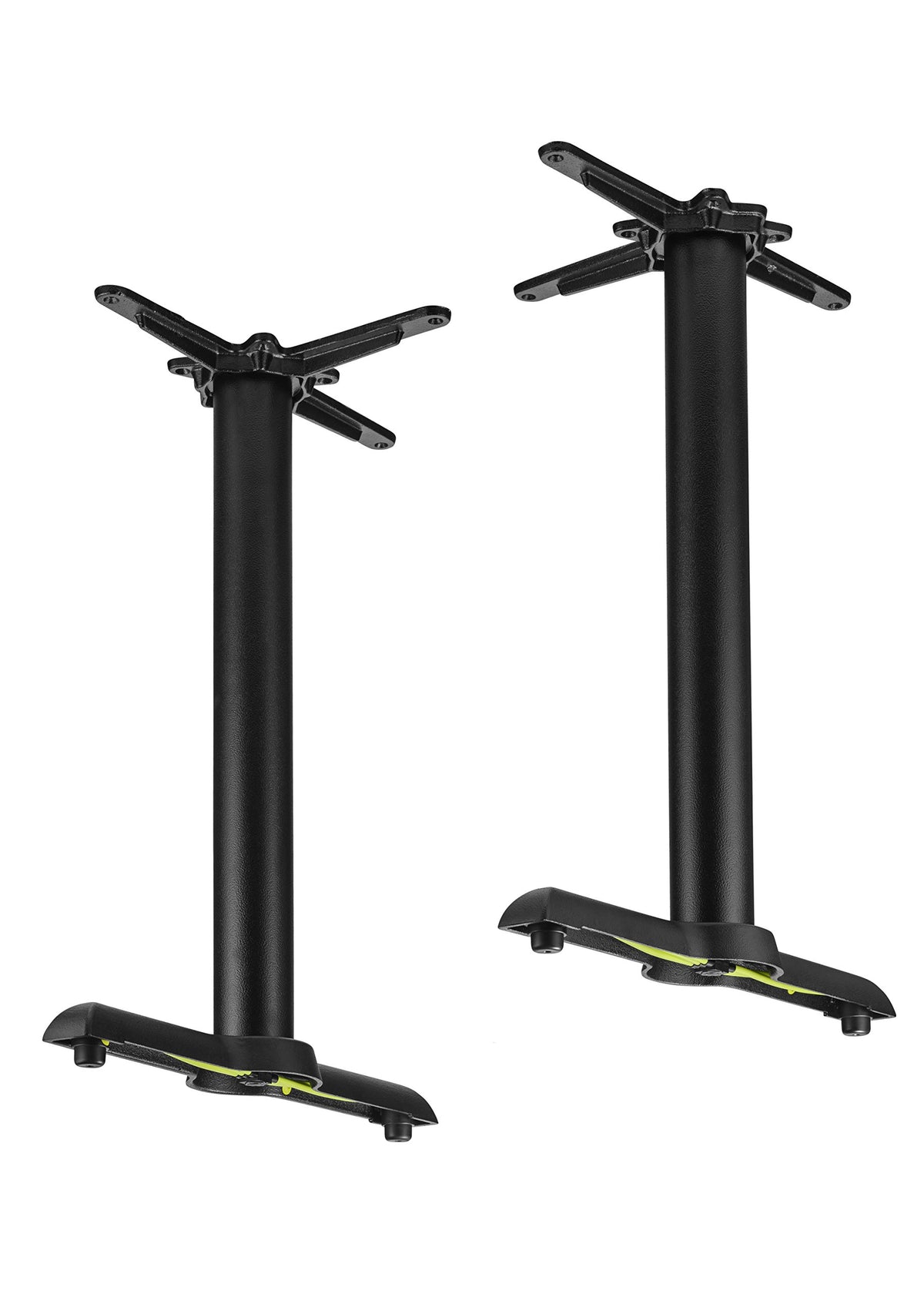 AUTO-ADJUST KT22 Self-Stabilizing Table Base | Twin-Pedestal by FLAT – Cast Iron, Black, Model CT2030