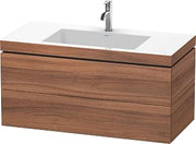 Duravit L-Cube Two Drawer C-Bonded Wall-Mount Vanity Kit Walnut