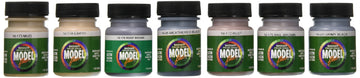 Model Flex Airbrush Weathering Colors Paint by Badger – 2.29 Fl Oz (Pack of 7), White, Pack of 7, Model 1706