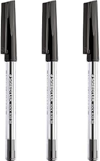 STAEDTLER Medium 0.5mm 430 Stick Ballpoint Pens Writing Pen Smooth - Black Ink - Pack Of 3