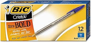 BIC MSB11BE Cristal Xtra Bold Ballpoint Stick Pen, Blue Ink, 1.6mm, Bold, Dozen