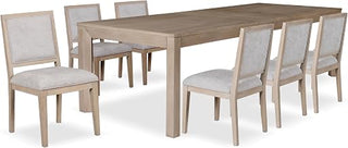 Furniture of America Dannen Modern Solid Wood 7 Piece Extendable Dining Table Set with Upholstered Chairs, Seats up to 6, for Home, Kitchen, Living Room, Tawny