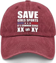 Save Girls Sports, Itis Common Sense for Mens Trendy Washed Distressed Baseball Cap