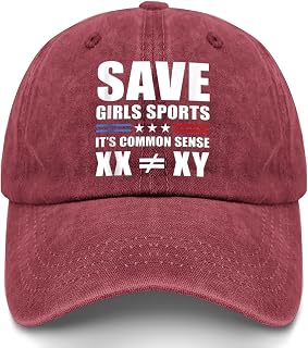 Save Girls Sports, Itis Common Sense for Mens Trendy Washed Distressed Baseball Cap