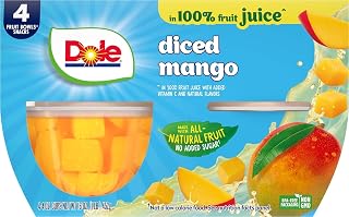 Diced Mango in 100% Fruit Juice - Dole Fruit Bowls - 4 oz Bowls
