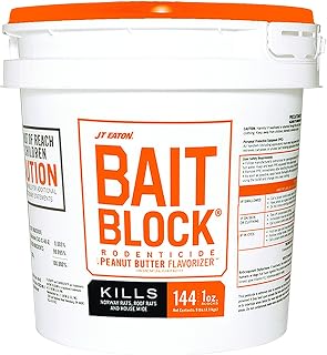 JT Eaton 719-PN Bait Block Peanut Butter Flavor Rodenticide (Pack of 144)