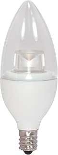 Satco S8952 LED Light Bulb 4.5 Watt 120 Volt E12 Candelabra Base 3000K Soft White 6 Pack