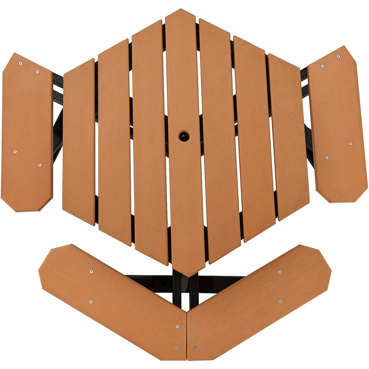Outdoor 46" Hexagonal ADA Accessible Picnic Table by Global Industrial – Recycled Plastic, Cedar, Model 271676CD