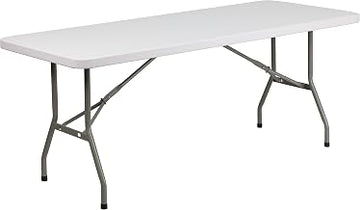 Flash Furniture 6-Foot Granite White Plastic Folding Table
