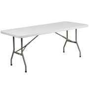 6-Foot Granite White Plastic Folding Table by Flash Furniture – 6 feet, Metal, Plastic, Plastic: Polyethylene, Granite White, Model DAD-YCZ-183B-GW-GG