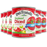 Seasoned Diced Tomatoes (28 oz. Cans by Dei Fratelli – 6 pack, Pack of 6