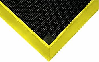 Footbath Mat - Black/Yellow. Shoe Mat - 5 Gallon Capacity. Tall Wall for Cleaning Solutions. 32"" L x 39"" W x 2-1/2"" Thickness. For Food Processing Facilities (222.2.5x32x39BK)