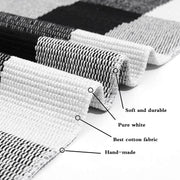 Seeksee Buffalo Check Outdoor Rug, 27.5 x 43 Inches, Black and White