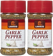 Lawry's Garlic Pepper Coarse Ground Blend, 2.6 oz Shakers, 2 pk