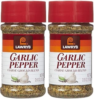 Lawry's Garlic Pepper Coarse Ground Blend, 2.6 oz Shakers, 2 pk