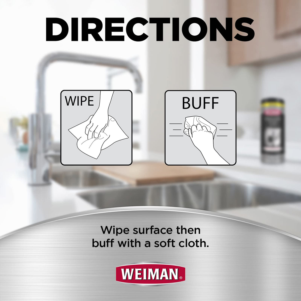 Stainless Steel Wipes - Removes Fingerprints by Weiman – 30 Count (Pack of 1), Black, Pack of 28, Model 04032018_3228-BBB-3.59