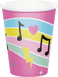 Creative Converting 9 oz Disco Paper Cups, Birthday Beats, 8 ct