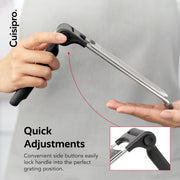 Surface Glide Technology Stainless Steel Folding Handle Grater by Cuisipro – Fine Grater, Stainless Steel, Model 746812