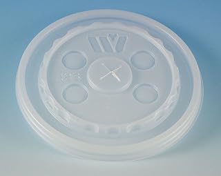 Wincup L18S Straw Slotted Lid for 12 oz to 24 oz Foam Cups, Cube 1.60, Translucent (10 Sleeves of 100 Lids)