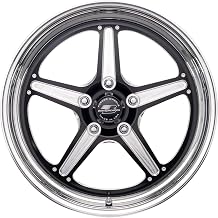BILLET SPECIALTIES BRS23580L6155 Wheel - Street Lite - 15 x 8 in - 5.500 in Backspace - 5 x 4.75 in Bolt Pattern - Aluminum - Black Anodized/Machined Center - Polished Lip - Each