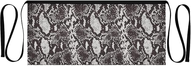 Kitchen Apron Black Snakeskin Print | Unisex Server Apron with 3 Pockets, Adjustable for Waiters, Gardeners, Kitchen, BBQ, Painting and Restaurant Work