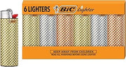 BIC Maxi Pocket Lighters, Textured and Metallic, 6-Pack, Limited Edition