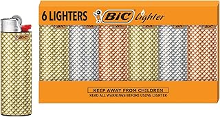 BIC Maxi Pocket Lighters, Textured and Metallic, 6-Pack, Limited Edition