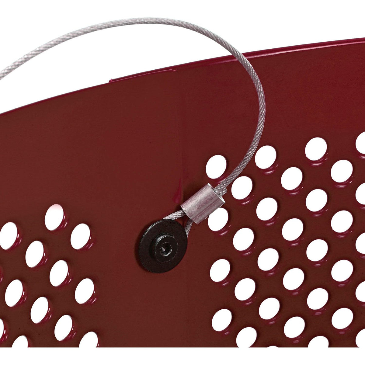 36 Gallon Thermoplastic Coated Perforated Receptacle w/Dome Lid by Global Industrial – Steel, Red, Model 261949RD