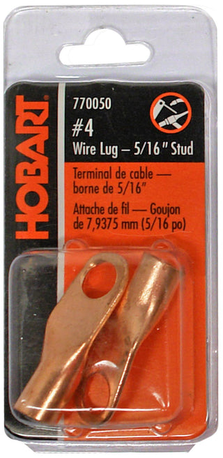 Wire Size 4 - Stud Size 5/16-Inch Cable and Wire Lug by Hobart – Copper, Model 770050