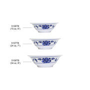 Lotus melamine dinnerware collection 15 oz by Thunder Group – 15.0 ounces, Melamine, White Blue, Model 5106TB