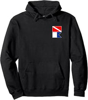 N. AMERICA & ALPHA ALFA INTERNATIONAL DIVER DOWN SCUBA FLAGS Pullover Hoodie
